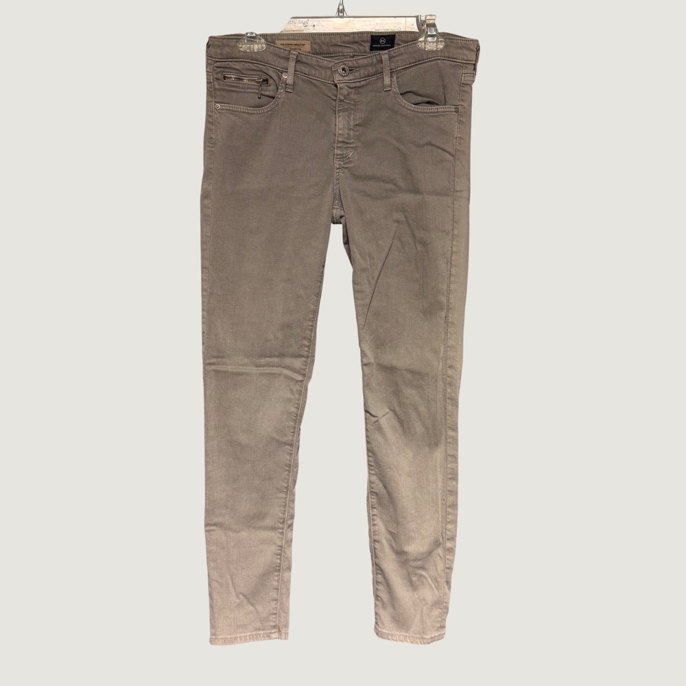 AG Adriano Goldschmied Stevie Ankle Zip Slim Straight Grey Jeans 29R CTL1544